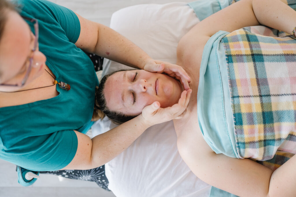 Lymphatic Drainage Massage Woman receiving a lymphatic drainage massage